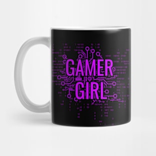 GAMER GIRL Purple cyber circuit Mug